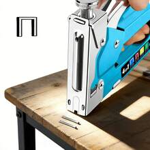 4-In-1 Manual Staple Gun Kit, Blue Color, Suitable For Wood, Fabric, Sofa Furniture, Felt And Canvas, No Electricity Required