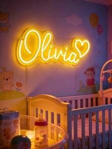 定制霓虹灯 - 个性化USB供电亚克力装饰灯，可调光，是卧室、婚礼、生日、客厅、圣诞节和派对装饰的理想之选。也是一款精美的墙面装饰霓虹灯，是送给朋友的理想礼物，尤其适合节日和周年纪念日，也是送给她的完美礼物。 - 彩色 - 查看 7