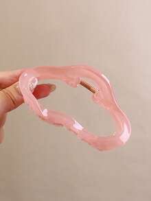 4pcs/1pc Women Delicate Shiny Plastic Cloud Design Hair Clips, 12cm/4.72in, Pink, Beige & Transparent Champagne Color, Elegant, Simple, Minimalist, Solid & Ombre, Suitable For Daily, Casual, Party, Commute, Vacation, Tie Hair, Ponytail, Bun, Face Washing, Makeup, Outfit Matching Hair Claws Claw Clips Hair Jaw Clip Hair Clamps Hair Clutch Hair Catcher Clip Fall Winter Hair Accessories For Women Summer Beach - Multicolor - View 6