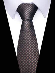 1 pieza Corbata retro marrón de 8CM, adecuada para reuniones de negocios de hombres, novio de boda, fiestas y ocasiones formales - colores mezclados - Ver 2
