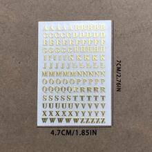 YITAPE Single-Sheet Resin Letter Stickers, Resin Scrapbook Supplies, Small Letter Stickers, Alloy Letter And Number Stickers, Self-Adhesive, Gold And Silver. - Multicolor - View 8