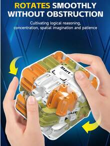 1个儿童迷宫魔方益智玩具，早期感官玩具，解压玩具，逻辑思维、空间感知和脑力训练玩具，益智游戏，3D迷宫拼图玩具，便携式儿童玩具，适合亲子互动和多人对战。也适合多动症成人和教育用途。是男孩女孩生日、圣诞节和复活节的理想礼物。 - 彩色 - 查看 10