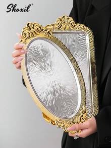 shoxil 1个太阳图案托盘，可作珠宝托盘、装饰托盘、化妆品托盘，带把手设计，方便收纳和展示珠宝，多功能托盘，适用于家居装饰和收纳 - 托盤 - 查看 1