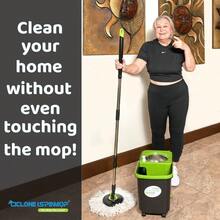 Spinning Mop And Bucket With Wringer Set For Home - 360 Spin Mop With Adjustable Handle And Bucket With Wheels - 1 Microfiber Mop Head - Mop And Bucket Set For Floor Cleaning At Home Office Hotel - 黑綠 - 查看 8