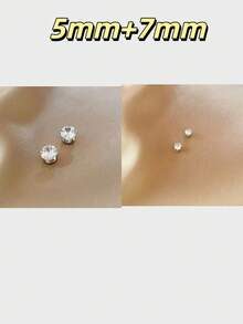 1对男士磁性耳环，无需耳洞，立方氧化锆耳钉夹式耳环 - 彩色 - 查看 14