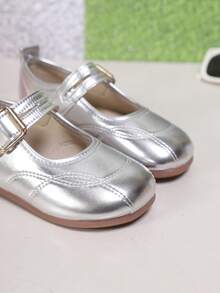 2026 Spring & Autumn New Children Flat Shoes, Girls Casual Fashion Versatile Comfortable Soft Bottom Round Toe Flat Shoes, Student Shoes, Princess Shoes - Silver - View 6