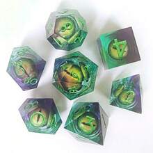 7PCS Tabletop Game Dice Set | Transparent Resin With Themed Objects Inside