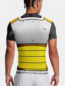 Men's High-Stretch 3D Printed Compression Shirt - Quick-Dry, Breathable Polyester, Short Sleeve Crew Neck For Sports & Casual Wear - Ideal For Running, Training, Basketball - Summer Essential With Unique Astronaut Design - 混合色 - 查看 6