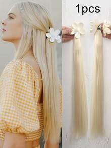 1pc 18 Inch Straight Hair Ponytail Wig With Clip, Suitable For Women - Multicolor - View 14