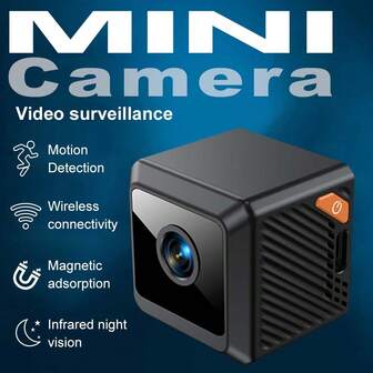 1080P HD Video Camera, 140° Wide Angle, IR Night Vision, Motion Detection Alerts, 1080p Pixel, Home/Office/Meeting Recording, Indoor/Outdoor Security Camera, USB Powered, Indoor Use