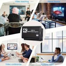 4K 高畫質電視影片擷取卡，支援 1080P 60 幀率，USB 3.0 介面，免驅動即插即用，適用於遊戲、直播、會議、行動錄影設備及串流影片電子設備 - 黑色 - 查看 8