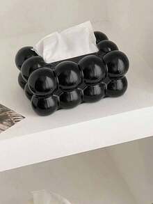 1 Cream-Colored Luxury Tissue Box, Plastic Cute Marshmallow Shaped Tissue Box, Creative Tissue Box, High-End Light Luxury Coffee Table Decoration, Napkin Decoration Tissue Box, Suitable For Home, Household Items, Tables, Home Decoration, Home Organization And Storage, Room Decoration. It Is An Ideal Gift For Friends - Multicolor - View 14