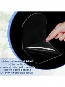 2个/4个亚克力书挡，书架书挡，透明书挡，适用于书架和桌面，用于收纳家居/办公用品和书籍 - 無色 - 查看 7