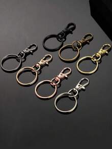 100 Rotating Lobster Buttons With Iron Key Rings, 50 Keychains, 50 Key Rings, DIY Handicrafts Suitable For Both Men And Women, Valentine's Day Gifts, 1.22 Inches / 31 Millimeters - Gold - View 1