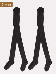 2 Pairs Of Women Thick Comfortable Pantyhose Teenager's Stretchy Casual Stockings - Multicolor - View 11