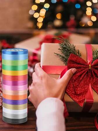 Colorful Ribbon Set, Suitable For Christmas, Valentine's Day, Graduation Ceremonies, Crafts, Bows, Gift Packaging, Flower Shop Balloon Ties, Weddings And Valentine's Day, Christmas Decorations, Bouquet Decorations, Random Colors