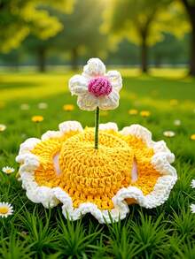 Handmade Knitted Pet Hat With Flower Decor, Soft & Warm, Fashionable & Cute, Suitable For Small Dogs & Cats, Ideal Gift For Pet Lovers As Pet Accessory, Pet Clothing, Photography Prop - Multicolor - View 6