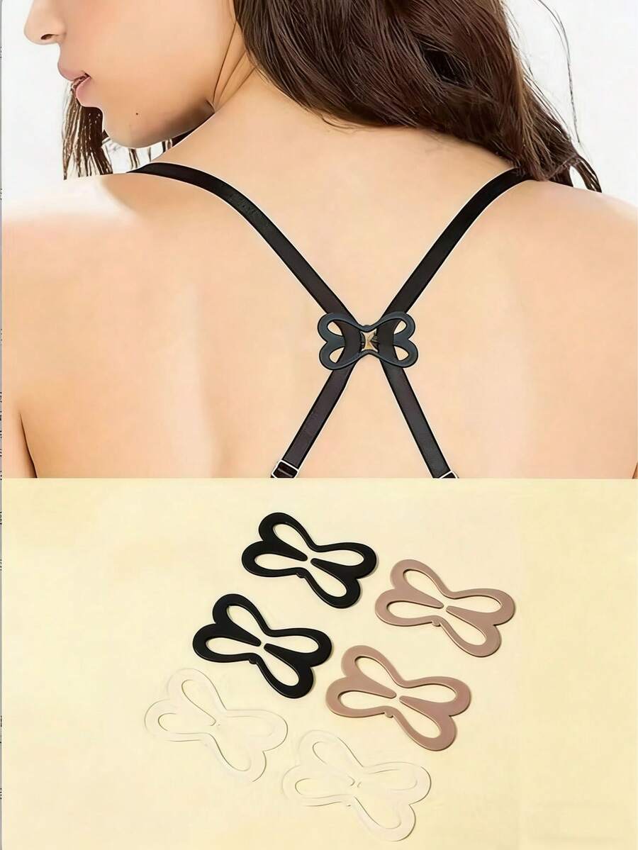 1/10pcs Camisole Bra Strap Clips, Non-Slip Fasteners, Hidden Strap - Multicolor - View 1