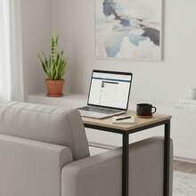 Ecommerc3 MOBLEKIT | 木質和金屬材質的沙發或床邊桌，固定式或可調節式，可選配輪子，家用緊湊型書桌 - 免費送貨 ✅ 24/48 小時送達西班牙（半島） - 黑色桌子 3:40x30x60 厘米 - 查看 7