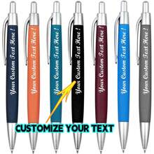 1/2/6/12/24/50pcs Set Customized Luxury Soft Touch Round Ballpoint Pen With Black Pencil Case - Personalized Writing Tools, Suitable For Names And Company Websites, Perfect Gift For Men, Anniversary, Christmas, Birthday, Graduation Season Gifts - Multicolor - View 28