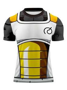 Men's High-Stretch 3D Printed Compression Shirt - Quick-Dry, Breathable Polyester, Short Sleeve Crew Neck For Sports & Casual Wear - Ideal For Running, Training, Basketball - Summer Essential With Unique Astronaut Design - 混合色 - 查看 1