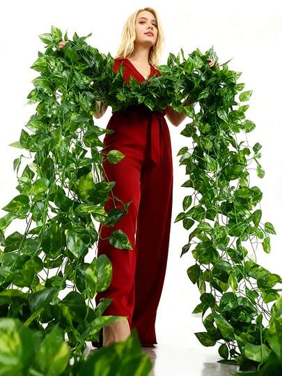 1/6/12/24 piezas Guirnalda de hiedra artificial de 2,1 m, hojas verdes colgantes, plantas artificiales, rosas, decoración de estilo, decoraciones para fiestas y días festivos, decoraciones para el dormitorio, decoraciones para el Día de la Madre, decoraciones de primavera, decoraciones del Día de San Valentín