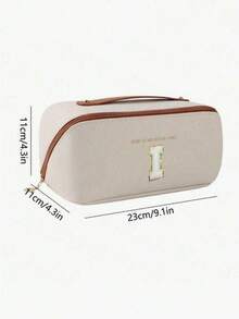 Bolsa de maquillaje impermeable de piel sintética (PU), organizador de cosméticos con estampado de letras, bolsa de almacenamiento multifuncional para viajes de gran capacidad con doble capa, bolsa con cremallera, organizador de viaje portátil, bolsa impermeable para cosméticos y joyas, esencial para viajes y cruceros, almacenamiento de lápiz labial y esmalte de uñas, regalo para el Día de San Valentín, regalo para damas de honor, regalo de cumpleaños, regalo para amigos y maestros, regalo para días festivos, regalo para el Día de la Madre, regalo para mujeres