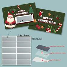 50pcs Christmas Holiday Scratch Cards With Santa And Tree Design | DIY Holiday Gifts And Prize Tickets | Interactive Party Games For Friends And Family | Including 30 Double-Sided Printing Cards + 30 Scratch Stickers, Christmas Cards - Multicolor - View 9