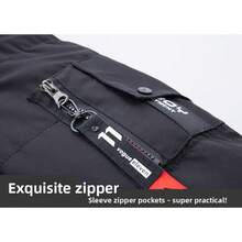 Men's Mid-Length Quilted Jacket With Detachable Fleece Lining - Hooded Thickened Slim-Fit Comfortable Outerwear For Cold Days - Màu xanh lam - Xem 6