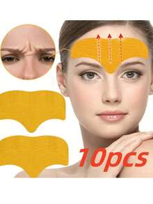 10pcs Anti-Wrinkle Forehead Wrinkle Removal Gel Patches, Tightening Face Mask, Anti-Aging Collagen Facial Care - Yellow - View 15