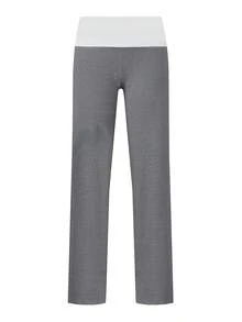 Fold Over Yoga Pants For Women Contrast Color Low Rise Straight Leg Sweatpants Y2k Stretchy Loose Gym Lounge Leggings Comfy Wide Leg Pajama Pants Flared Leggings - 黑色 - 查看 5