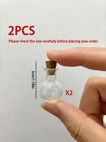 20/10pcs Mini Decorative Glass Bottles - Cute Glass Jars With Soft Cork Stoppers, Round Wishing Bottles, Glass Bottle Pendants, Mini Perfume Bottles, Decorative Miniature Drift Bottles, Suitable For DIY Crafts, Wedding Favors, Home Decor, Party Souvenirs - Multicolor - View 15