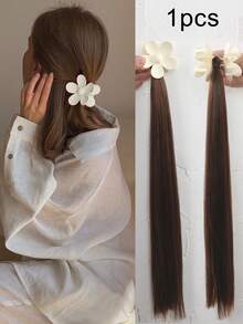 1pc 18 Inch Straight Hair Ponytail Wig With Clip, Suitable For Women - Multicolor - View 9