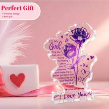 Purple Acrylic "I Love You" Best Girlfriend Gifts, Christmas, Valentine's Day, Birthday Gifts For Her - Transparent - View 3