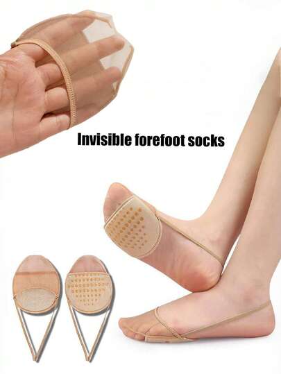 QKC 1 Pair Breathable Comfortable Insole - Half-Size Invisible Insoles, Cushioned, Soft Fabric, Foot Padding, Breathable, Everyday Shoe Accessory, Insoles, Summer High Heels