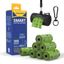 Pawview Stylish Dog Poop Bag Holder Set, 105 Lavender Scented Waste Bags, Extra Thick & Leak-Proof, Premium Material, Easy Pet Walking For Women & Pet Moms - 黑色 - 查看 4