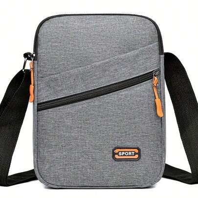 Sports And Leisure Nylon Crossbody Bag - Adjustable Shoulder Strap, Multiple Zipper Compartments, Solid Blue Color For Business And Daily Use, Secure Zipper Closure, Durable Construction, Travel Accessory, Stylish Design, High-Quality Material, Compact Backpack, Urban Lifestyle, Suitable For Men And Women, Best Christmas Gift