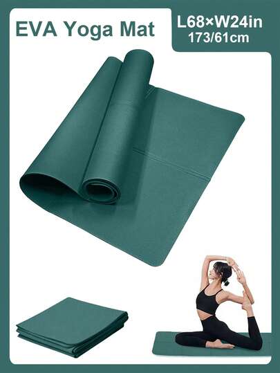 1pc 173*61cm EVA Yoga Mat Pilates Exercise Mat Solid Color Home Fitness Yoga Equipment