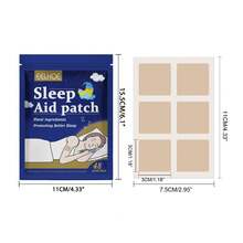 48pcs/Box Sleeping Treatment Patch Relieve Headache Anxiety Improve Sleep Quality Decompression Neurasthenia Soothing Plasters Body Relax Sleep Sticker - Navy Blue - View 9