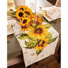 DII 70" Round Cotton Tablecloth, Grey & White Check - Perfect for Fall, Thanksgiving, Farmhouse Décor, Dinner Parties, Christmas, Picnics & Potlucks or Everyday Use(14x108") - Multicolor - Ver 5