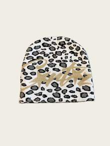 1 件小众字母针织帽，男女通用秋冬保暖头饰，适合休闲、街头、情侣、学生