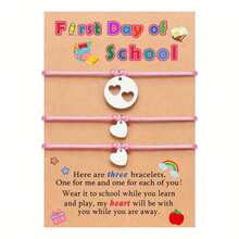 Mother-Daughter Bracelet Set, Heart Card Bracelet, Gift For Mom, Parent-Child Woven Bracelet, Heart Wish Bracelet, Mother's Day & Valentine's Day Gift For Women And Girls