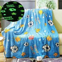 40英寸 x 60英寸儿童卡通美人鱼夜光毯，幼儿毯，真空压缩包装，男童毯，美人鱼主题礼物，足球主题礼物，柔软羊毛毯，生日礼物 - 彩色 - 查看 8
