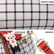 Small Purses And Handbags For Women Fashion Teenage Girls Crossbody Bag Lightweight Shoulder Bag Plaid Pattern Satchel - Đỏ - Xem 4