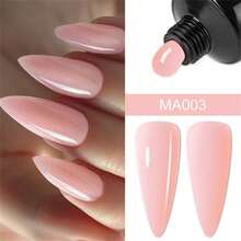 MEET ACROSS 13pcs Nail Extension Gel Kit, Clear White Nude Pink Poly Extension Gel With Slip Solution Dual Forms Nail Brush Clips, Perfect For Beginners & Home Manicures Nail Supplies Nails - 彩色 - 查看 3