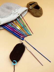 5支/9支/12支/14支铝制钩针套装，光滑铝制材质，适用于大多数毛线和钩针编织项目