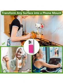 20个装自粘手机支架，硅胶手机壳支架，带可折叠支架，免提手机配件支架，适用于视频、自拍、烹饪、健身，兼容安卓手机，生日礼物送给家人和朋友 - 彩色 - 查看 6