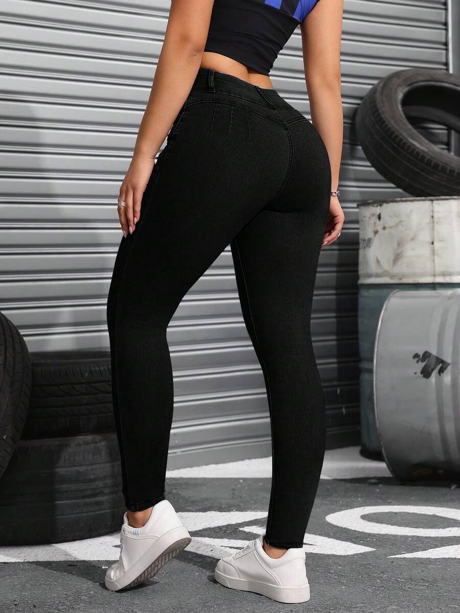 Damen Po-Hebende Jeans, hochelastische Skinny Fit Lange Hose, modisch elegante Lässig Hose für Dates, Pendeln, Einkaufen