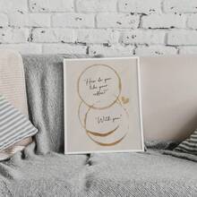 1pc Mug Stain Canvas Poster, How Do You Like Your Coffee? With You Art, Coffee Corner Mug Stain Poster, Wall Art,Wall Decor, Ideal Gift For Bedroom Living Room Kitchen Corridor, Wall Art, Wall Decoration, Fall Decor, Room Decoration, No Frame - Multicolor - View 5