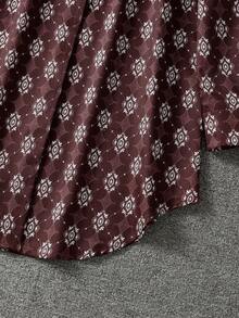 Women's Long Sleeve All-Over Print Casual Arabic Style Top - Multicolor - View 4